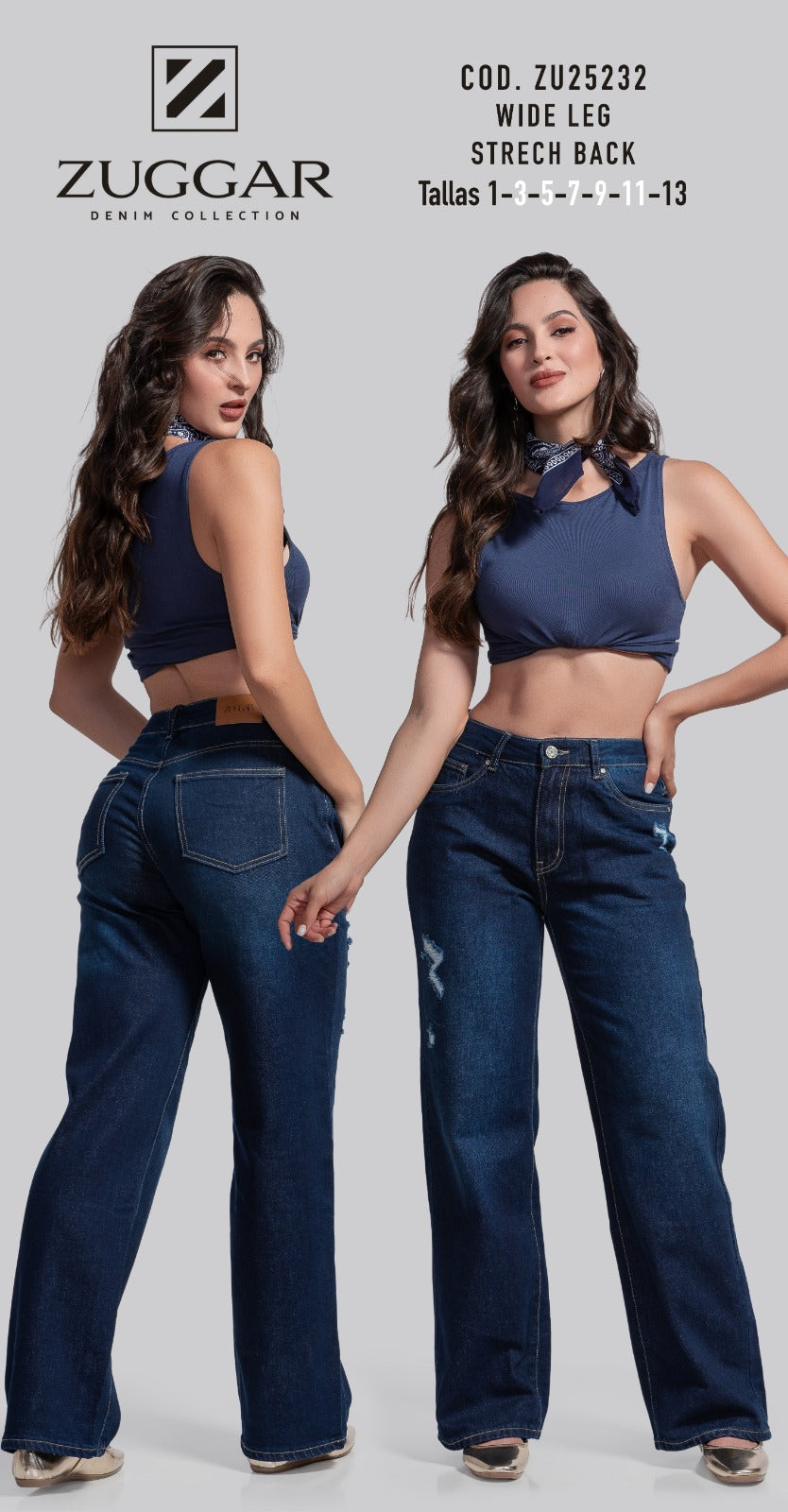 Jeans ZUGGAR Extra Wide Leg Strech Back - 7 Tallas (1-13)